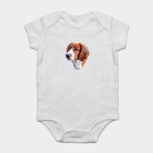 Welsh Springer Spaniel Dog Head Art Baby Bodysuit